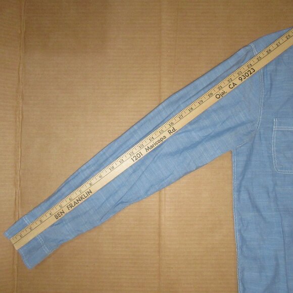 District Made Menβs Shirt Sz Small β Light Blue Western Button Front - Picture 5 of 8